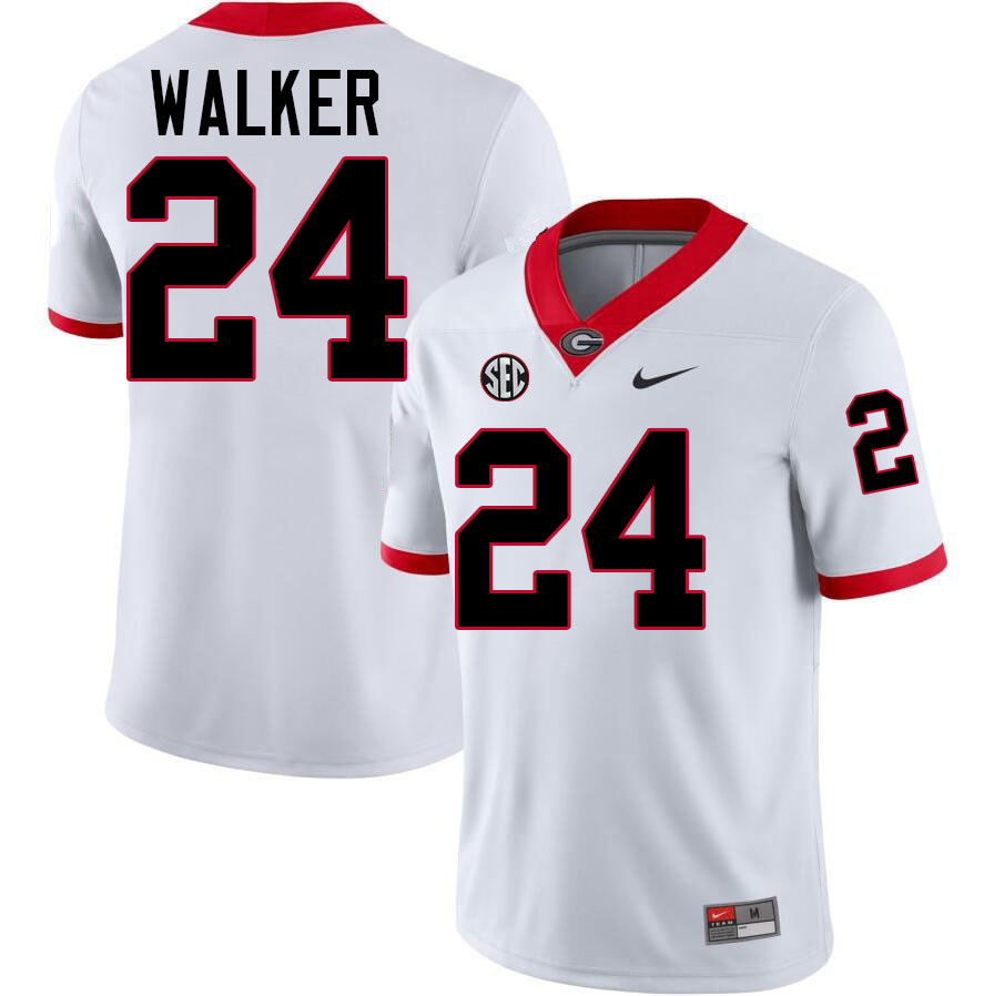 #24 Bo Walker UGA Jersey,University Of Georgia Bulldogs Football Jersey,Uniforms,Gears-White